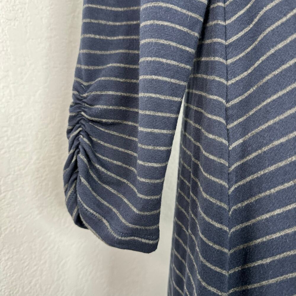 Garnet Hill Striped Mini T-Shirt Dress 3/4 Sleeves Navy Size Medium - Picture 8 of 8